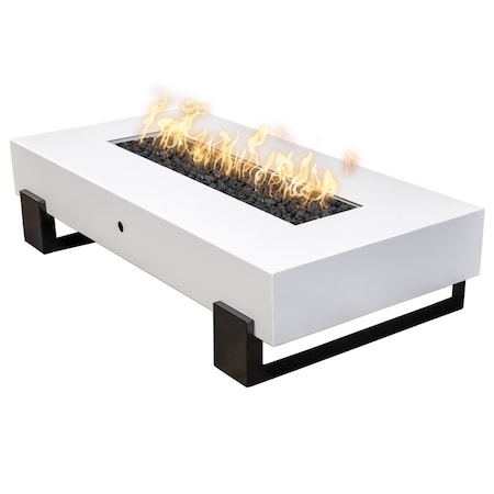The Outdoor Plus 42 Rectangular Baja Fire Pit - Powder Coated Metal - Match Lit - Liquid Propane OPT-BAJ42-BWC-LP
